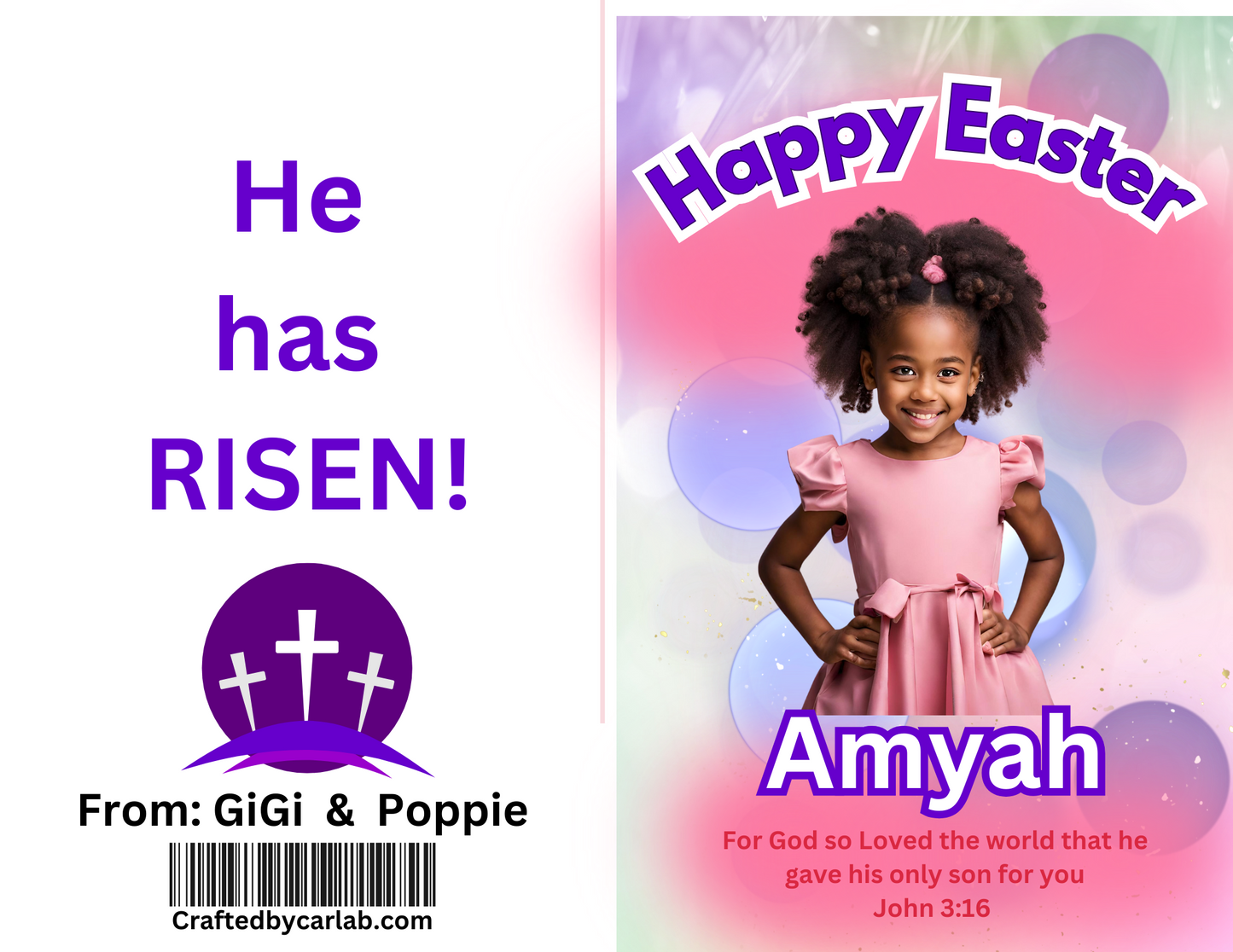 Girl's Customized Easter Activity Book and Crayon Box