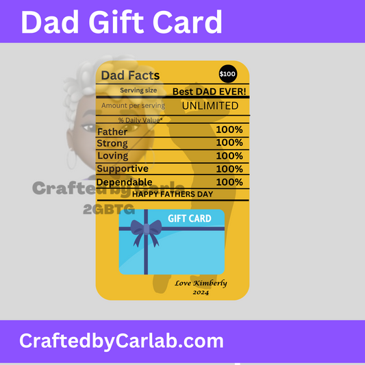 Digital editable Fathers Day gift card