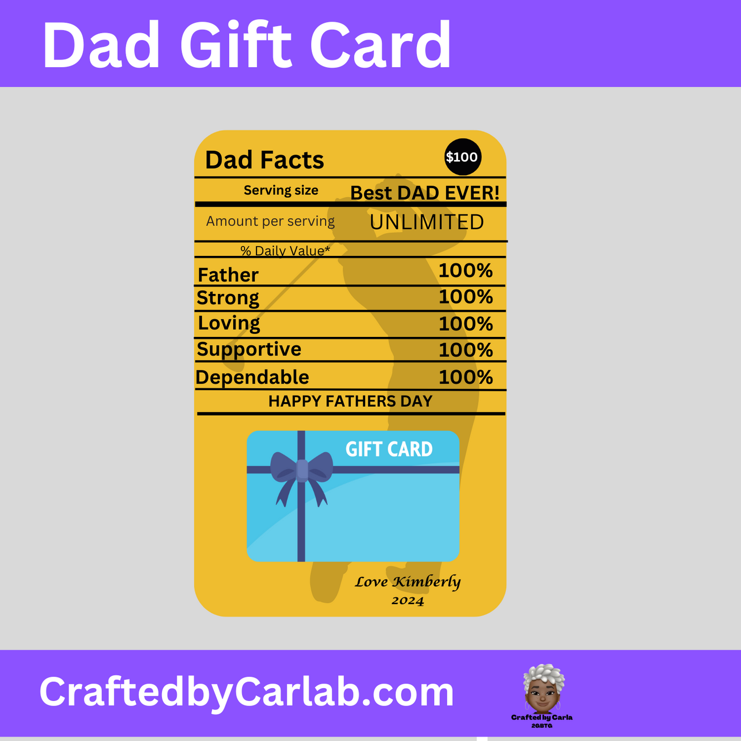 Fathers Day gift card