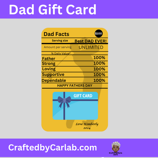 Fathers Day gift card