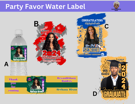 Customized Water Bottle Labels - Graduation