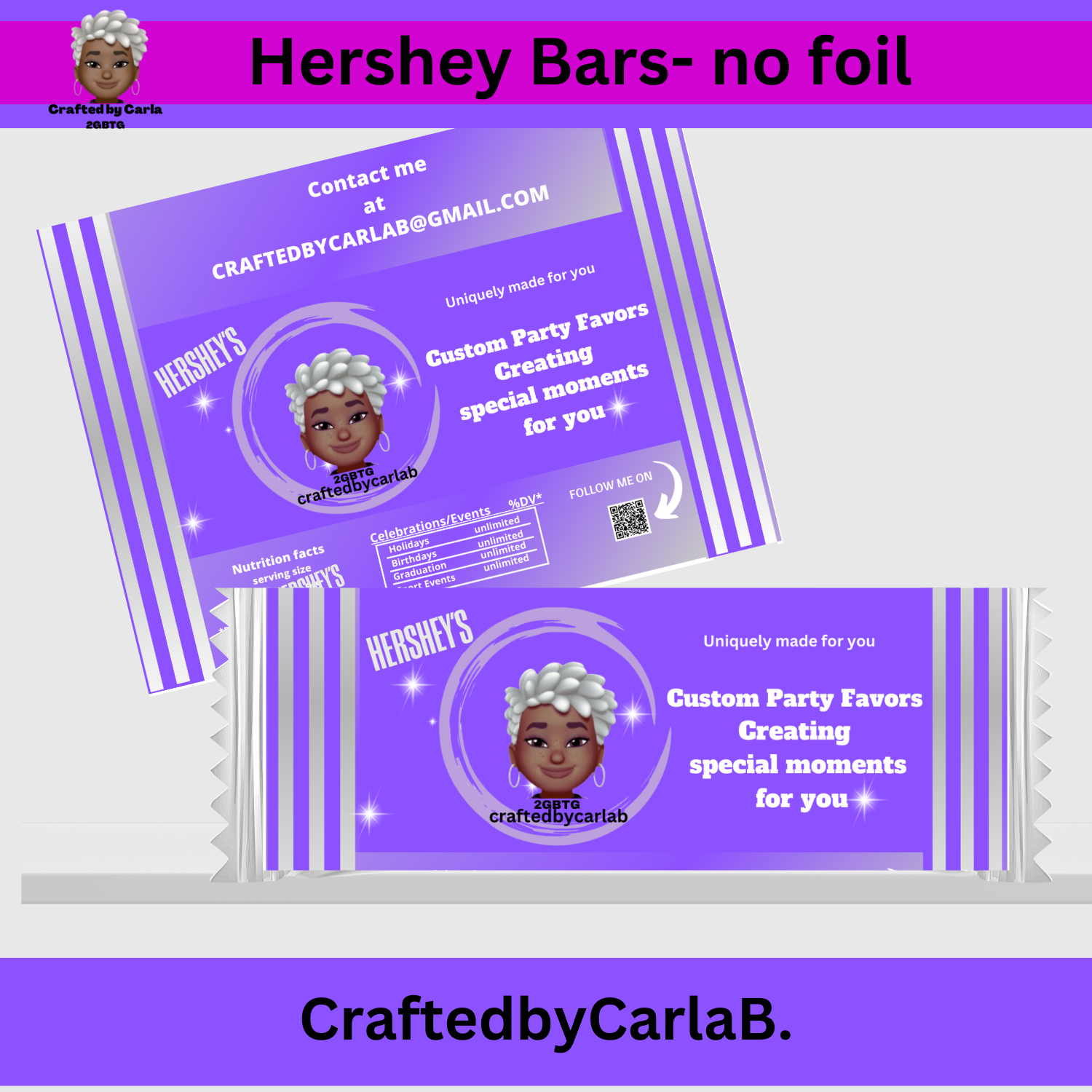 Customized Candy Bars NO Foil