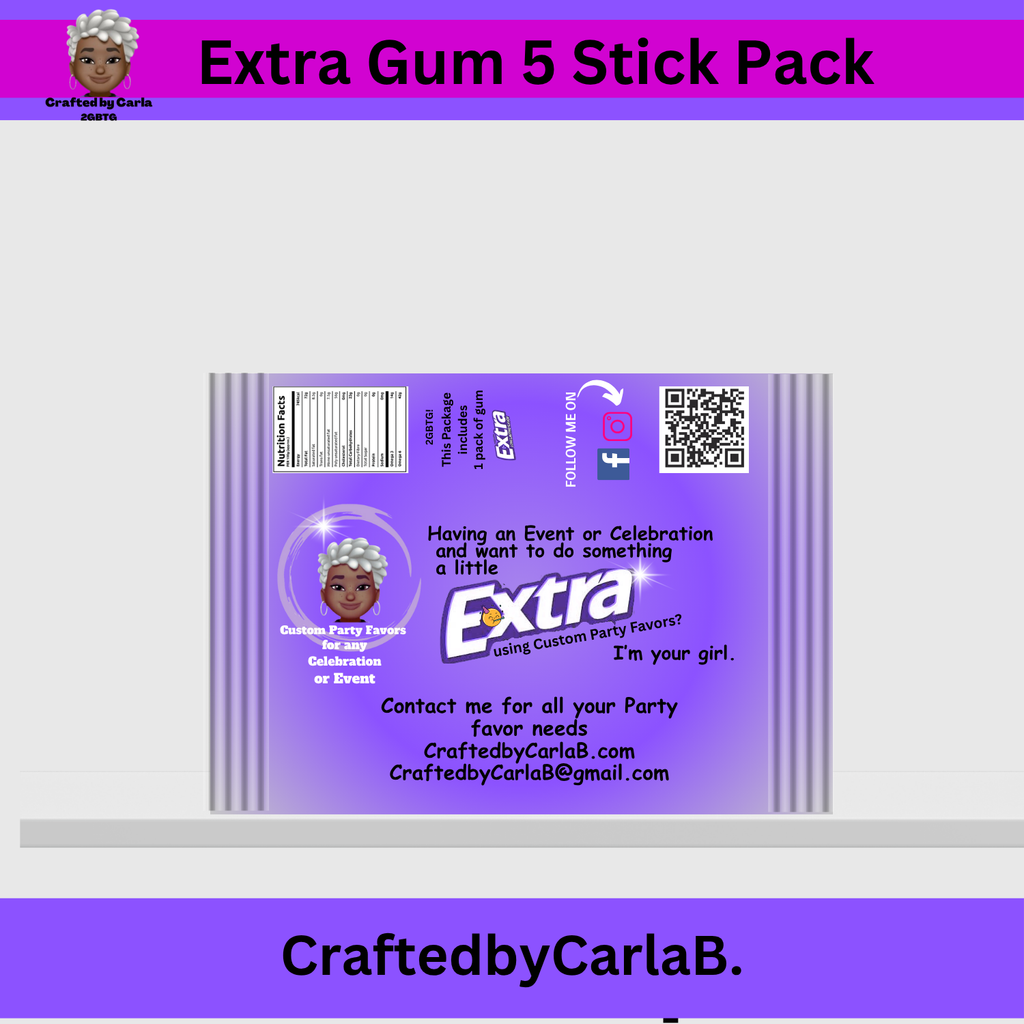 Extra Gum Wrap- 5 stick pack