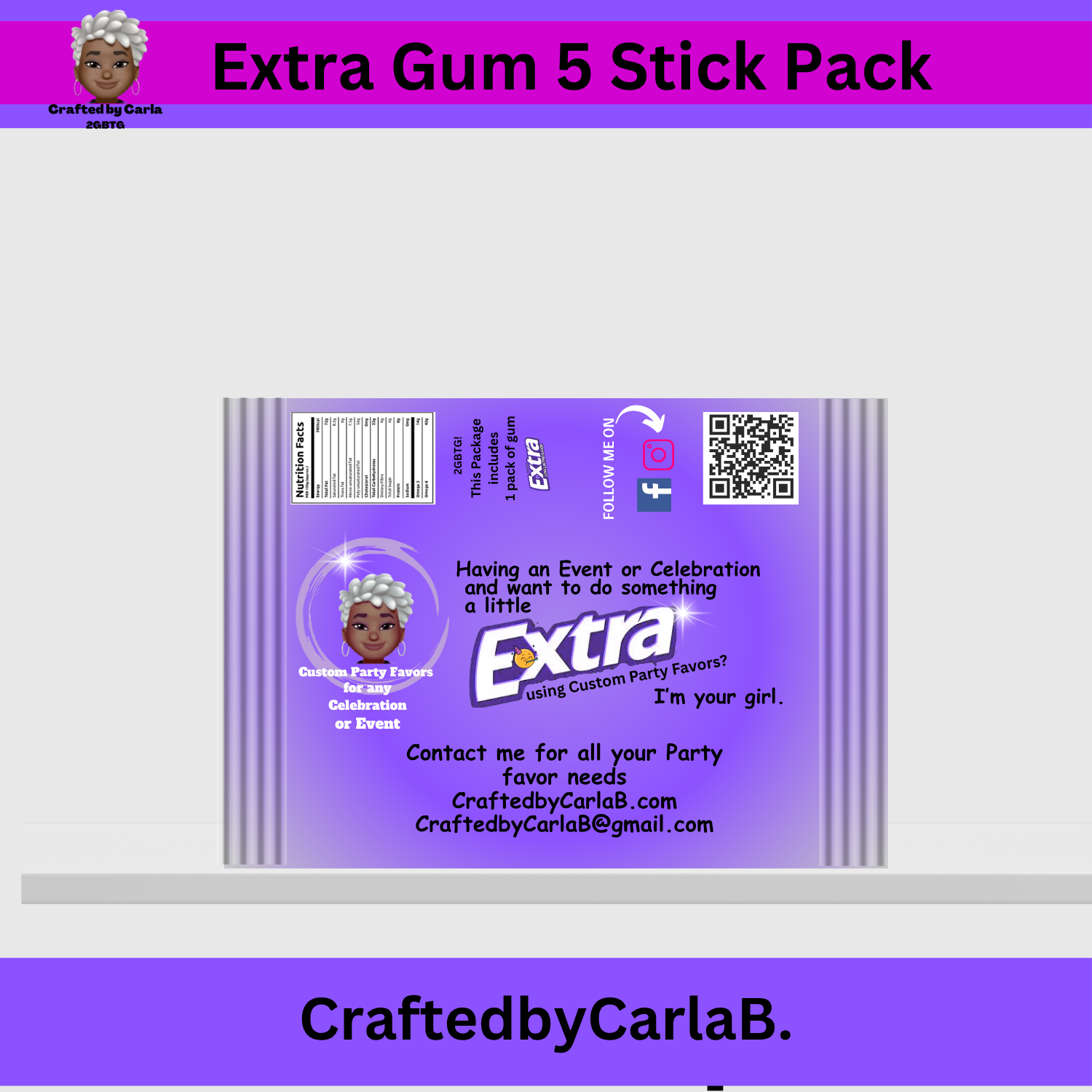 Extra Gum Wrap- 5 stick pack